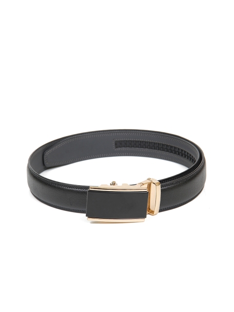 

Calvadoss Men Black Textured PU Formal Belt