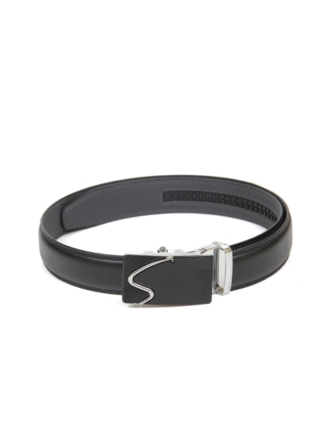 

Calvadoss Men Black Textured PU No Holes Formal Belt