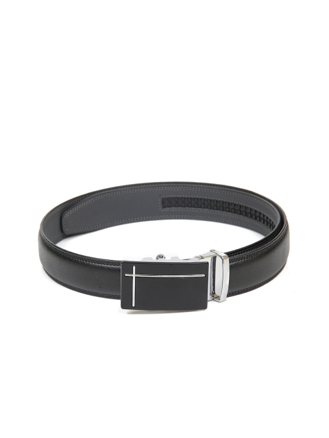 

Calvadoss Men Black Textured No Holes Belt