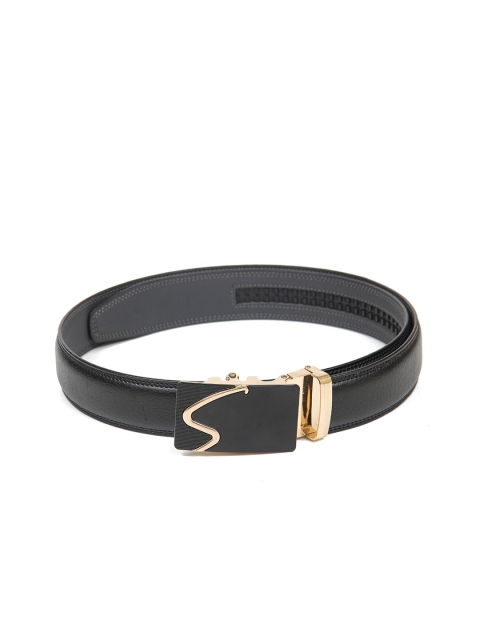 

Calvadoss Men Black Textured PU Formal Belt