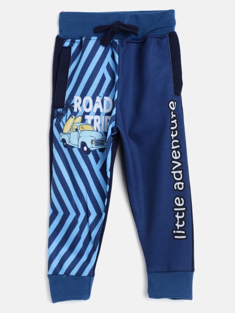 

Eteenz Boys Blue Printed Pure Cotton Joggers