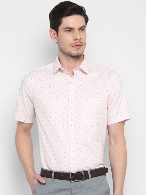

Turtle Men Pink & Black Opaque Printed Cotton Formal Shirt