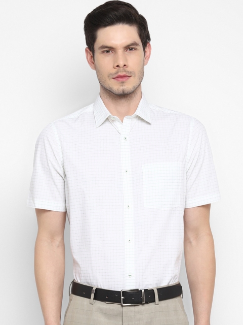 

Turtle Men Green Opaque Checked Formal Shirt