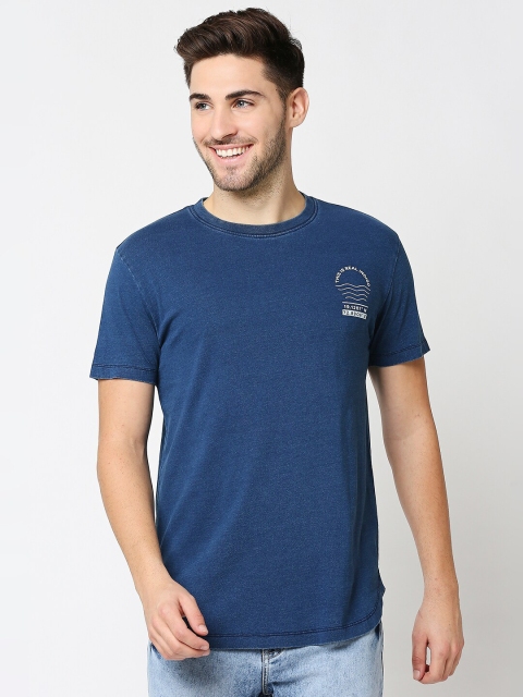 

Bewakoof Men Blue Cotton T-shirt