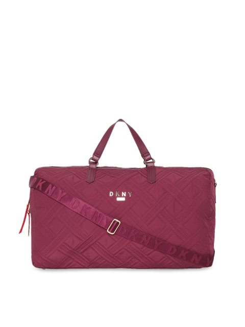 

DKNY Maroon Soft Case Water-Resistant Large Duffel Bag