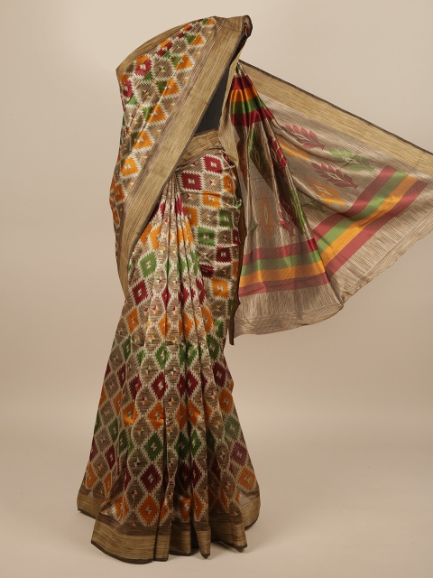 

Pothys Beige & Green Saree