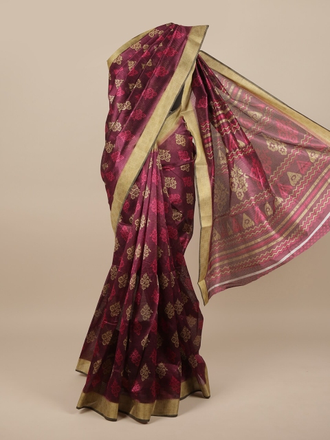 

Pothys Purple & Pink Floral Saree