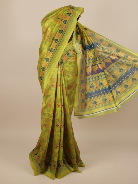 

Pothys Green & Red Ethnic Motifs Saree