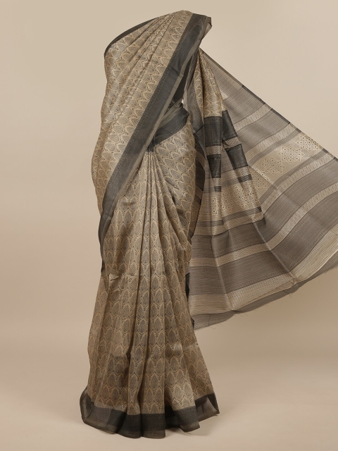 

Pothys Grey & Black Floral Saree