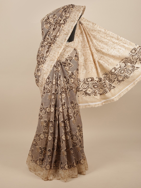 

Pothys Brown & Beige Printed Saree
