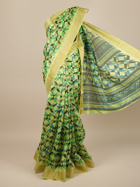 

Pothys Green & Blue Zari Saree