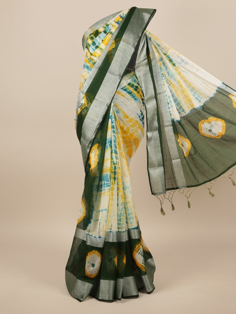 

Pothys Grey & Green Linen Blend Saree