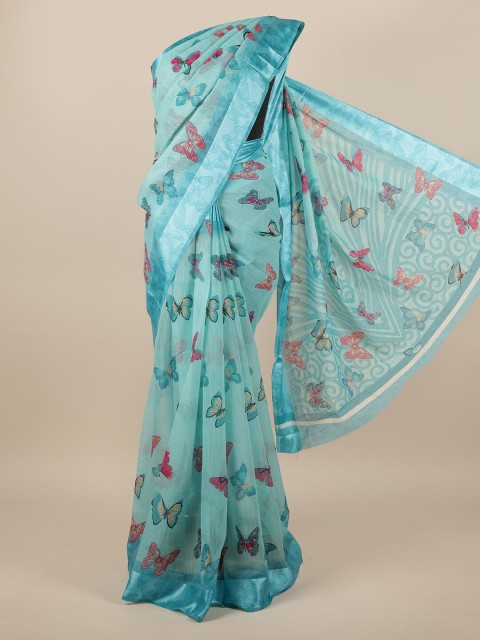 

Pothys Blue & Pink Woven Design Saree