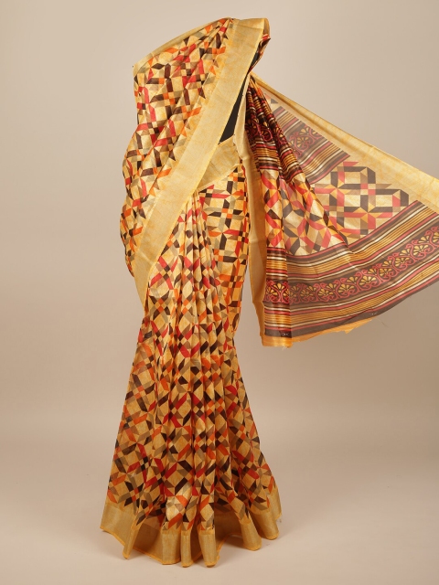 

Pothys Yellow & Red Printed Saree