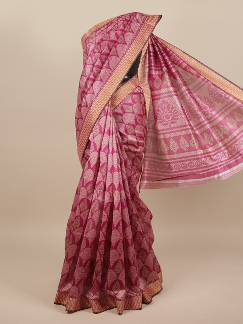 

Pothys Pink & Beige Floral Saree