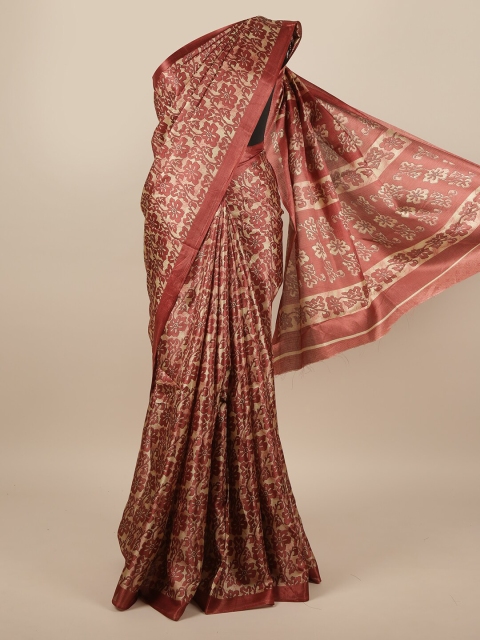 

Pothys Rust & Beige Floral Saree