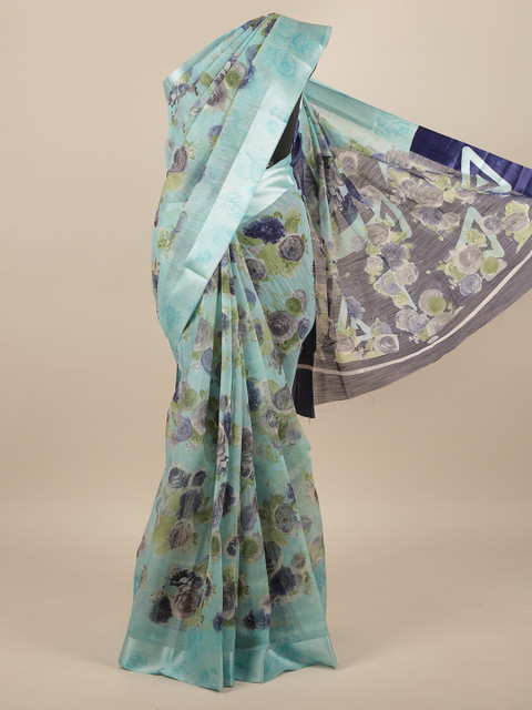 

Pothys Blue & Green Floral Saree