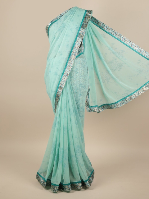 

Pothys Sea Green & Red Floral Saree