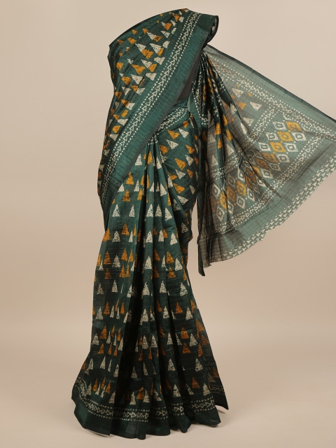 

Pothys Green & Orange Printed Saree