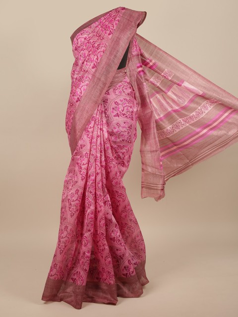 

Pothys Pink & Red Ethnic Motifs Saree