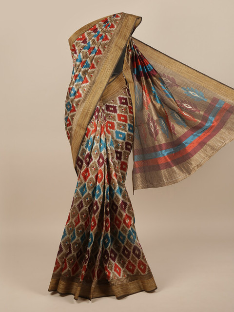 

Pothys Brown & Maroon Printed Saree
