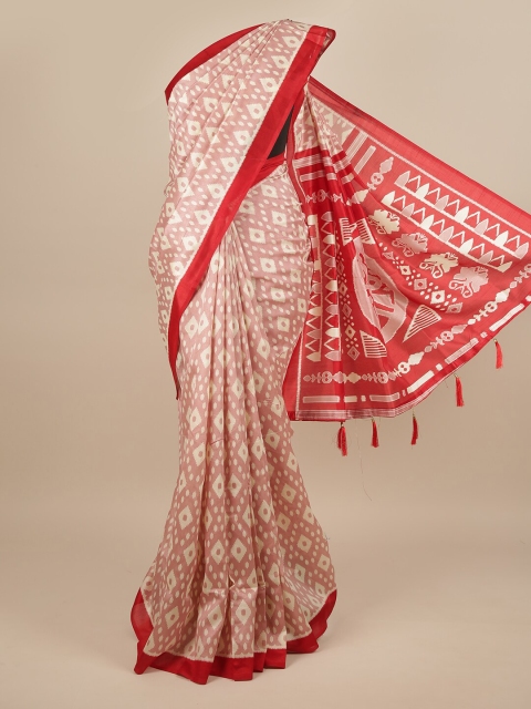 

Pothys Pink & Red Printed Saree