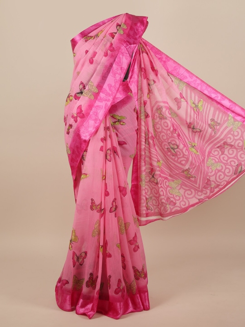 

Pothys Pink & Green Ethnic Motifs Saree