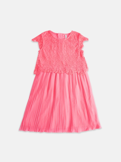 

Pantaloons Junior Pink A-Line Pure Cotton Dress
