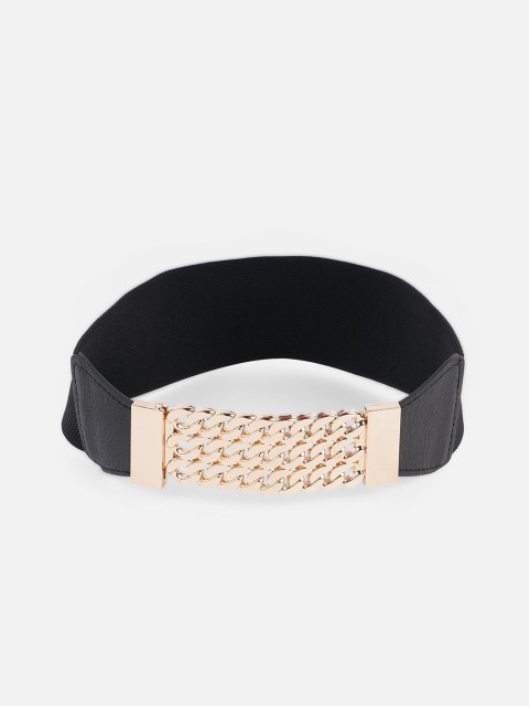 

20Dresses Women Black & Gold-Toned Catch The Links Stretchable Belt