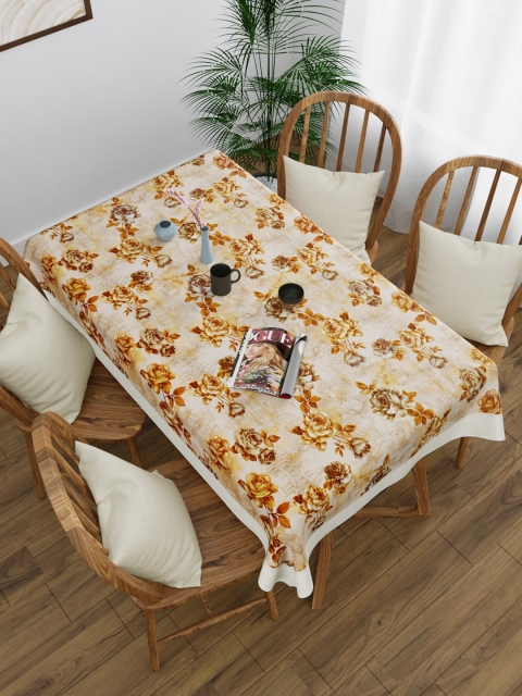 

Clasiko Brown & Beige Floral Printed 4-Seater Table Cover