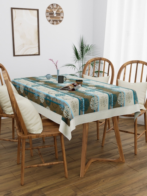 

Clasiko Off-White & Blue Floral Printed 4-Seater Table Cover
