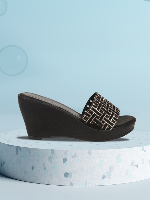 

Rocia Black Embellished Wedges