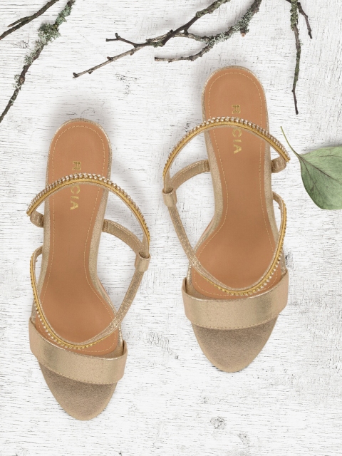 

Rocia Gold-Toned & Beige Textured Stiletto Pumps