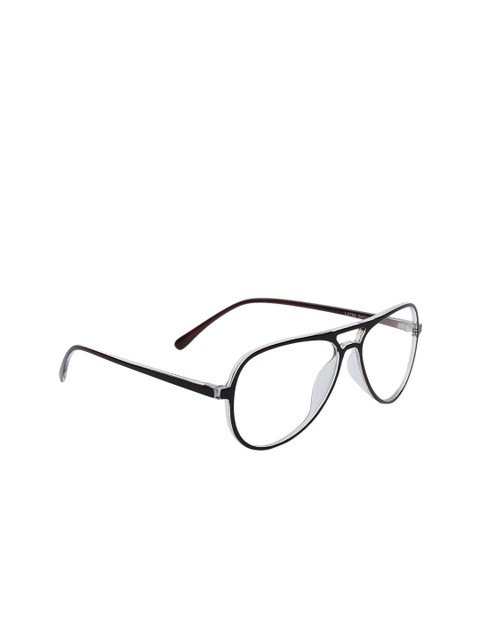 

Peter Jones Eyewear Unisex Brown & Silver-Toned Aviator Anti Glare Computer Glasses