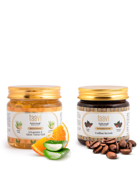 

Taavi Set of Natreal Aloe Vera Gel & Coffee Scrub, Coffee brown