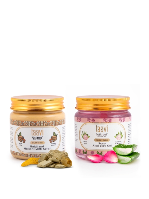 

Taavi Set of Natreal Rose Aloe Vera Gel & Haldi & Multani Mitti Scrub, Yellow