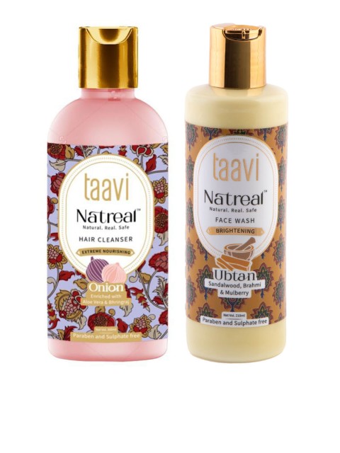 

Taavi Set of Natreal Onion Hair Cleanser & Brightening Ubtan Face Wash, Yellow
