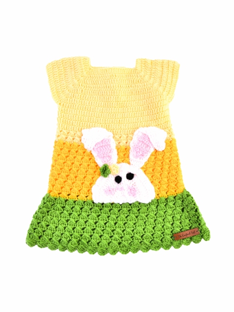 

The Original Knit Yellow & Orange A-Line Bunny Face Dress
