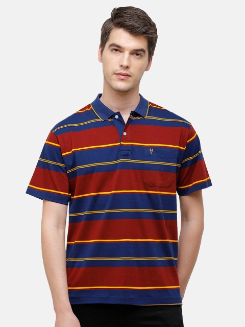 

Classic Polo Men Multicoloured Striped Polo Collar T-shirt, Multi