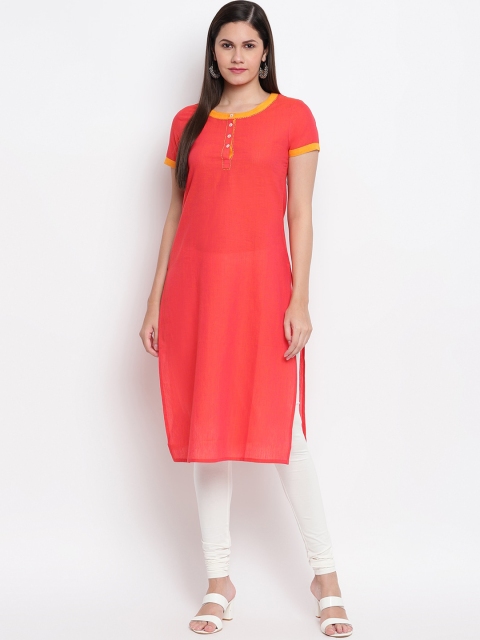 

IMARA Women Red & Yellow Kurta