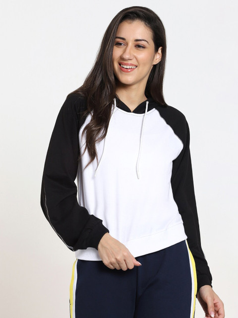 

Bewakoof Women Black & White Colourblocked Cotton Sweater Vest