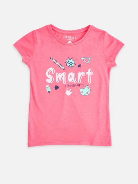 

Pantaloons Junior Girls Pink Printed T-shirt