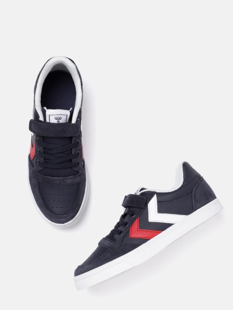 

hummel Boys Navy Blue Slimmer Stadil Leather Sneakers