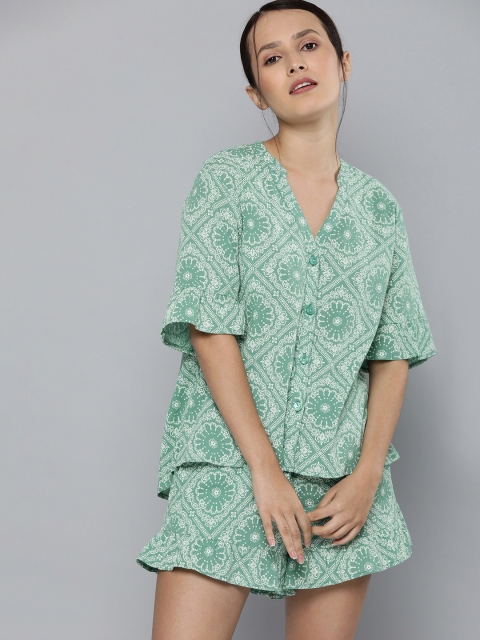 

Chemistry Women Green Pure Cotton Night suit