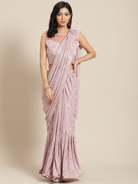 

Mitera Mauve Embroidered Ready to Wear Saree