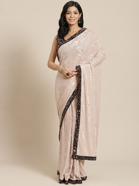 

Mitera Cream-Coloured Embroidered Ready to Wear Saree