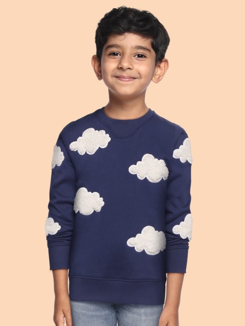 

GOJI Kids Navy Blue & White Clouds Applique Sweatshirt
