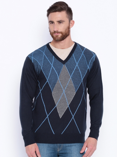

ColorPlus Men Navy Blue Sweater