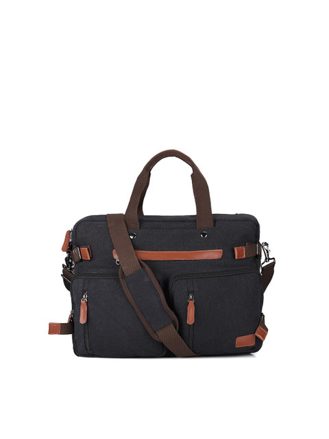 

CoolBELL Unisex Black Solid 17.3 inch Laptop Bag With Detachable Sling Strap