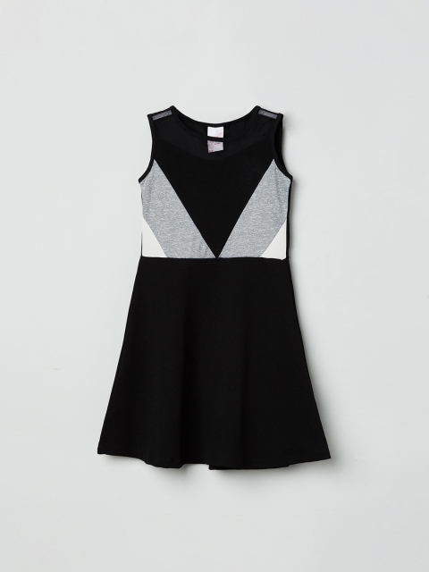 

max Black & Grey Georgette A-Line Dress
